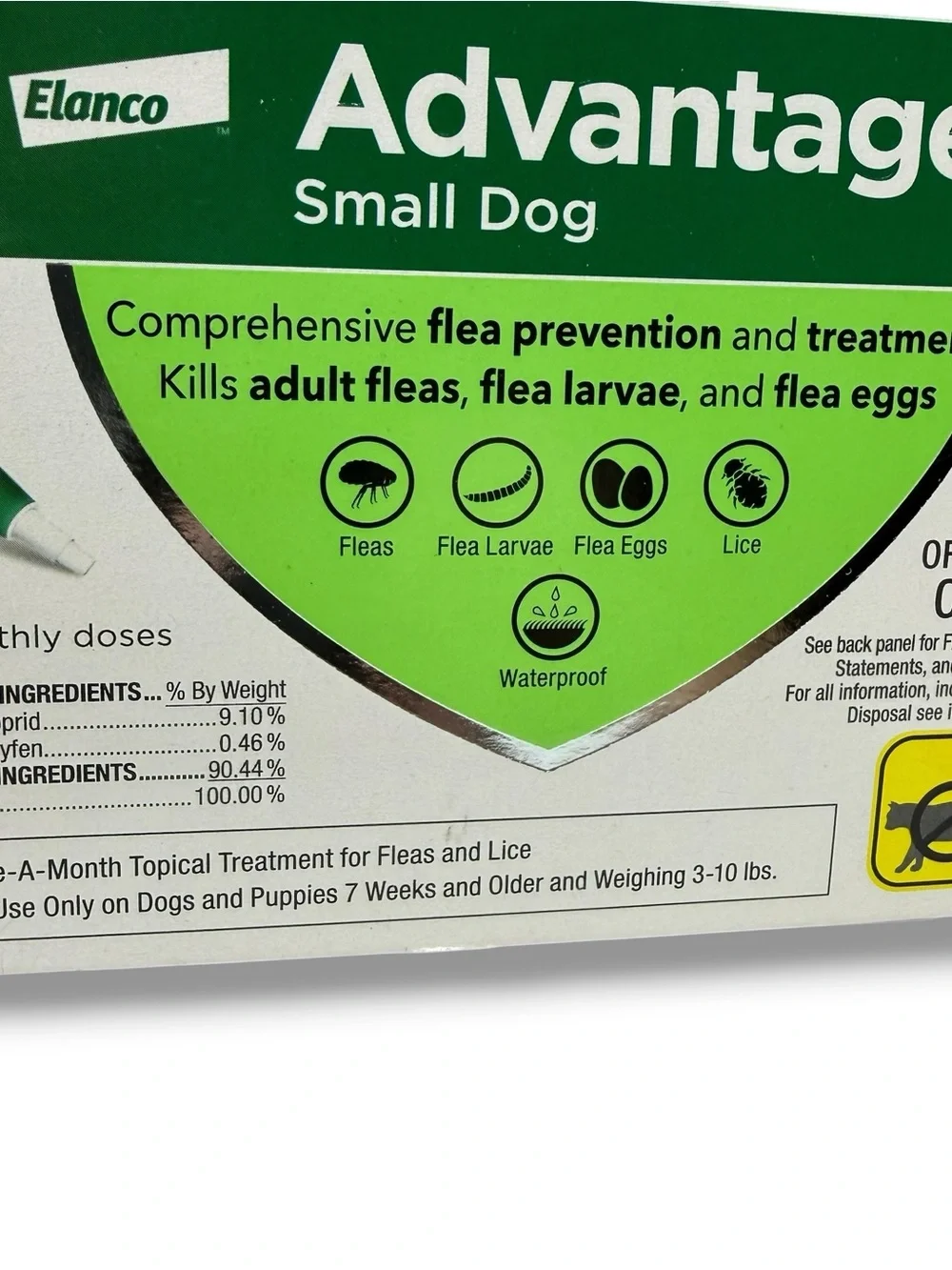 Advantage II Small Dog Flea & Lice Treatment 4 Monthly Doses 3-10 lbs